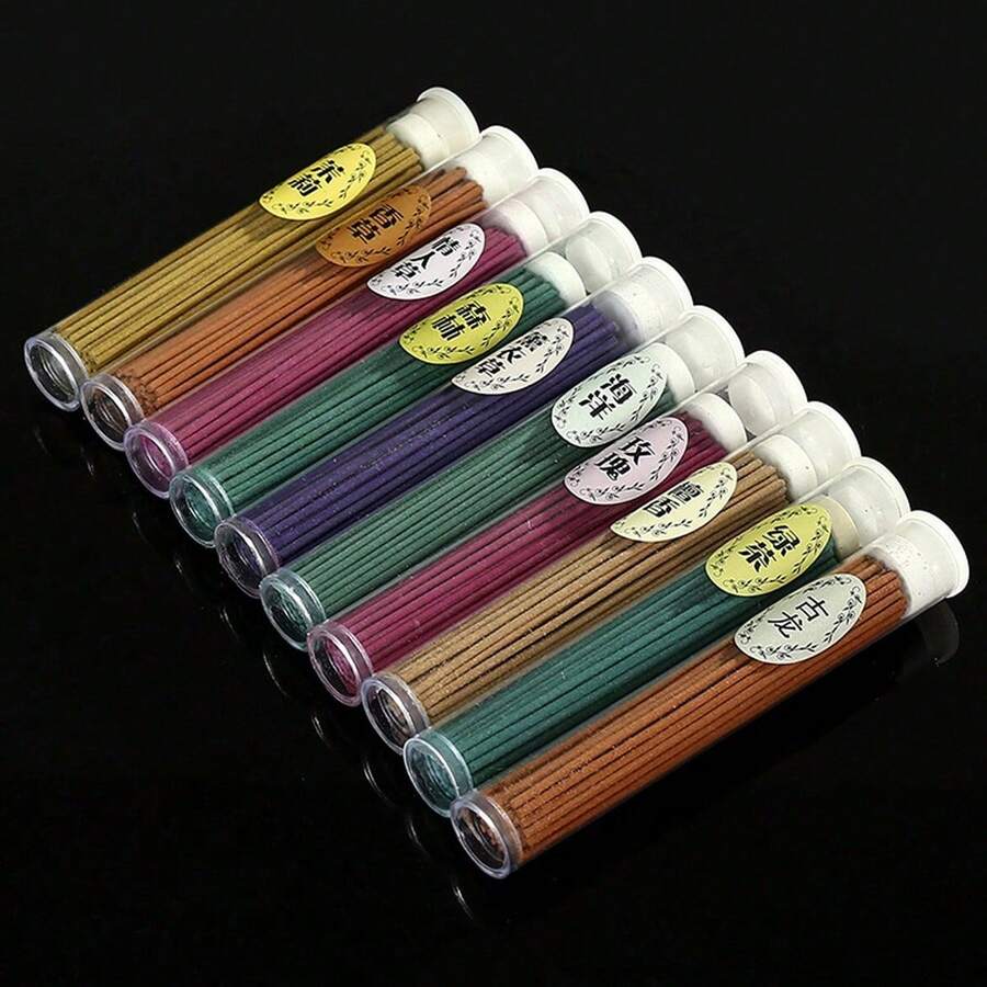 50 Peças/Pacote Incensos Perfumados Variados, Adequados para Chá, Leitura, Escuta de Música, Diversas Fragrâncias, Produtos de Madeira