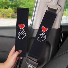 2 件汽车刺绣肩垫，汽车安全带肩套，舒适防擦伤颈部和衣服保护，适合所有季节，时尚耐用，提升汽车内饰风格，汽车内饰配件 - 彩色 - 查看 4