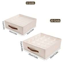 Haus Hana 1/2pcs Underwear Storage Box With Dividers – Drawer Organizer For Wardrobe & Bedroom, Housewarming Gift - Snow Mountain White - View 11