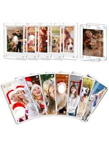1/6 pièces/set Cadres photo acryliques pour réfrigérateur, cadres photo transparents pour mini photos instantanées de taille portefeuille pour réfrigérateur