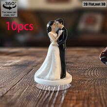 1 件优雅的 2D 旋转亚克力新娘和新郎桌面装饰 - 适合婚礼、订婚和周年纪念，室内/室外使用，无需电源，婚礼装饰 - 多色E - 查看 12