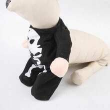 Haustier Halloween Kostüm für Katzen und Hunde, leuchtender Schädel, lustiges Verwandlungs-Set, Welpen Cosplay Party Outfit - Schwarz - Übersicht 7