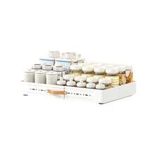 Caja de almacenamiento extraíble de acero al carbono de 1 pieza, cesta para cajón de cocina, estante para especias debajo del fregadero, ancho ajustable - Blanco 35-51cm - Ver 11