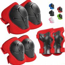 6pcs Kids Knee Pads And Elbow Pads Protective Gear Set, Suitable For Roller Skating, Cycling, Skateboarding, Inline Skating And Other Sports, Wear-Resistant, High Elasticity, Shock-Absorbing