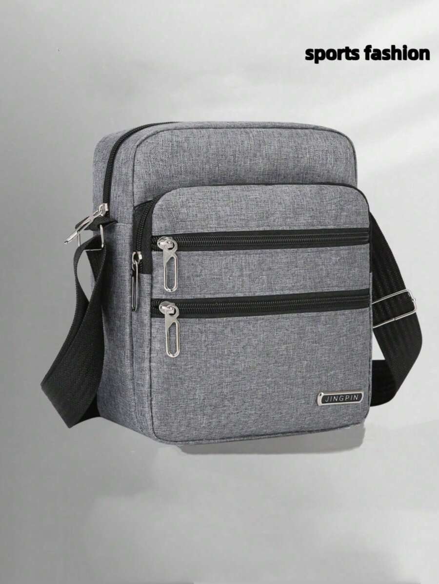 男士时尚休闲大容量多隔层单肩包街头潮流 - 立款 - 查看 1