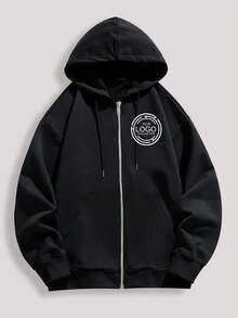 Chaqueta con capucha con cremallera ligera personalizada para mujer - Impresión gráfica en el frente y la parte trasera, adecuada para Navidad, Halloween, Acción de Gracias, equipo de baile, uniforme de trabajo, escuela, publicidad, número de la suerte, familia, mascotas, amigos - Sudadera con capucha forrada de forro polar cálida de otoño, Tops personalizados para mujer