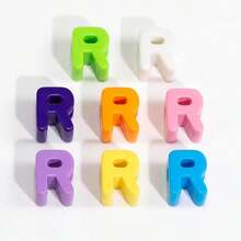 10 件时尚新款亚克力 3D 彩色混合 A-Z 英文字母珠子,适用于 DIY 手机链、钥匙扣、包包吊坠、手工珠宝配饰、节日礼物 - 時尚新款壓克力3D炫彩混合A---Z英文字母珠 - 查看 35