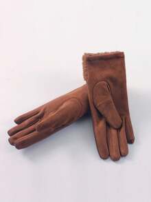 Women's Warm Gloves For Autumn/Winter, Thickened Thermal Lined, Touchscreen, Windproof, Motorcycle/Cycling Gloves - Multicolor - View 10