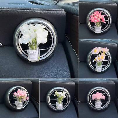 3pcs/1pc Random Elegant Flower Car Air Vent Clip, Car AC Vent Fragrance Clip