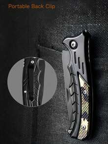 Customized Camping Folding Knife, Fruit Knife, Portable Pocket Knife Suitable For Outdoor Camping, Hunting, Survival, Men's Tool Gift - Style a - View 6