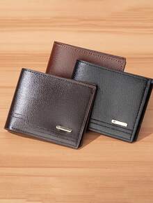 New Short Men's Wallet Retro Youth Ultra-Thin Wallet Student New Multifunctional Card Case Men's Wallet - Black - View 6