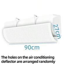 1 件卡通图案空调挡风板 免提壁挂式空调出风口挡风板 通用空调挡风板 孔位随机 - 彩色 - 查看 3