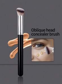 1pc Concealer Brush, Seamless Application, Soft Flat Angled Concealer Brush, Precisely Fits Skin For Flawless Concealing,Foundation Brush,Concealer Brush,Blush Brush,Contour Brush,Blush Brush,Bronzer Brush,Powder Brush,Foundation Brush,Blush Brush - Black - View 2