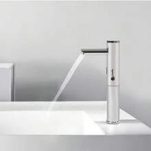 Tall Sink Faucet With Electronic Automatic Sensor And Touchless Faucet, Hands-Free Motion Activation - Silver - View 1