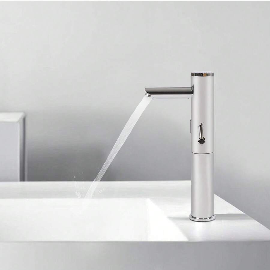 Tall Sink Faucet With Electronic Automatic Sensor And Touchless Faucet, Hands-Free Motion Activation - Silver - View 1