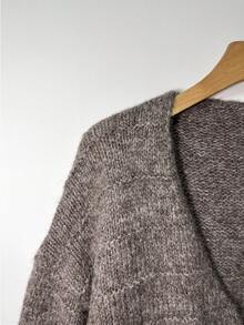 New Autumn/Winter Knit Cardigan Loose Solid Color Round Neck Long Sleeve Jacket, Essential Back-To-School Loose Casual Long Sleeve Knit Cardigan, Suitable For Christmas And New Year - Coffee Brown - View 10