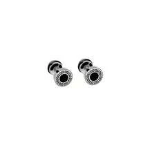 1 Set Men's Stainless Steel Earrings (14pcs/8pcs/1pc), Black And Silver Cubic Zirconia Stud Earrings, Hoop Earrings, Earrings For Men - Multicolor - View 8