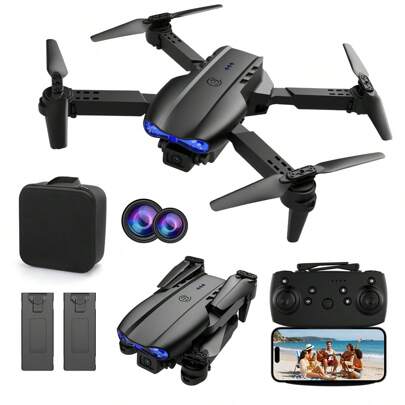 AXNEN Nuevo modelo E99/K3 Mini Drone plegable doble, equipado con un quadcóptero, estabilizador de vuelo con flujo óptico y cámaras duales HD, diseñado específicamente para principiantes. Es un dron asequible y de alta calidad, utilizable tanto en interiores como en exteriores - un regalo perfecto para Navidad, Acción de Gracias y Halloween.