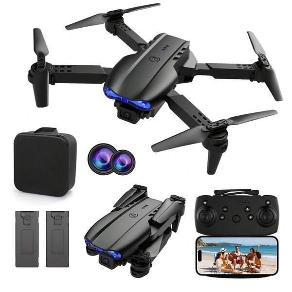 AXNEN Nuevo modelo E99/K3 Mini Drone plegable doble, equipado con un quadcóptero, estabilizador de vuelo con flujo óptico y cámaras duales HD, diseñado específicamente para principiantes. Es un dron asequible y de alta calidad, utilizable tanto en interiores como en exteriores - un regalo perfecto para Navidad, Acción de Gracias y Halloween.