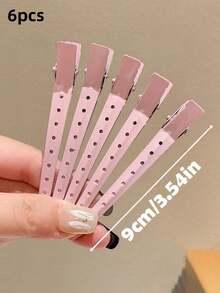 12/6 szt. damskich, modnych, minimalistycznych, ulicznych spinek do włosów z metalu, 9 cm/3,54 cala, w kolorze różowym, odpowiednich do codziennej dekoracji, stylizacji w salonie fryzjerskim, dojazdów do pracy, spinek do włosów w stylu Y2K, spinek bocznych, spinek typu "kaczka", spinek do pazurów, klamer do włosów, spinek do włosów, spinek typu "krokodylek", różowych akcesoriów