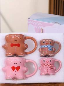 1pc 530ml Creative Simple Large Capacity Ceramic Mug, Minimalist Elegant Design Modern Style Cookie Couple Mug, Suitable For Home Use Espresso, Coffee, Water, Milk, Afternoon Tea, Office, Gift For Valentine's Day, Women's Day, Mother's Day, Friends Birthday Back To School