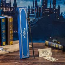 Warner Bros Bacchetta magica di Harry Potter - Bacchette dei personaggi del film ufficialmente autorizzate, realizzate in resina con anima in metallo incorporata per maggiore durabilità e resistenza alla rottura [Garanzia di autenticità] - Bacchetta di Lucius Malfoy, bacchetta di Hermione Granger. Perfetta per feste, esibizioni, cosplay, collezioni e regali