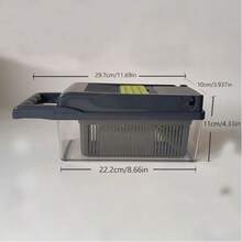 16 in 1 Affettatrice multifunzionale per verdure con manico, grattugia per alimenti, affettatrice per verdure, tritatutto, utensile da cucina, adatto per tagliare frutta, cipolle, carote e patate grattugiati, ecc. - Contenitore incluso, regalo di Natale