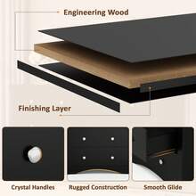 Furniwell Dresser With Power Outlet, 6 Drawers Dresser For Bedroom, Modern Chest Of Drawers, Wooden Dressers, TV Stand For Living Room,Closet, Hallway - Xem 5