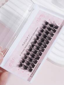 MAGEFY 24/36/66/80 piezas Pestañas de gato con rizo CC, pestañas cruzadas de zorro de estilo de dibujos animados extra largas, pinza para cejas, cabello de hada puntiagudo de dibujos animados, grupos de pestañas de zorro, pestañas de ojo de gato, extensión de pestañas naturales gruesas individuales, incluye cepillo de cejas - C - Ver 10