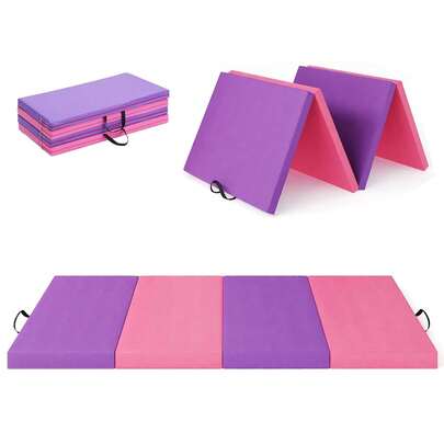 Folding Gymnastics Mat For Kids And Adults,Exercise Tumbling Mat With PU Leather And Foam,Workout Mat For Home Gym,Cheerleading,Yoga,Wrestling