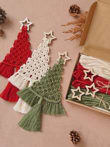 1set 3 PiecesDIY Christmas Tree Weaving Set Christmas Craft Gift Set Is Perfect For Family And Friends As Holiday Gift - Multicolor - View 4