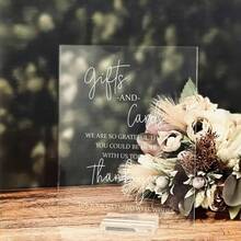 Gifts And Card Sign, Wedding Acrylic Sign, Wedding Acrylic Sign, Acrylic Modern Calligraphy Gift Sign Sign
