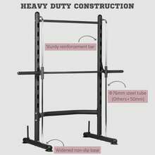 HOMCOM Smith Machine Squat Rack With Pull-Up Bar, Adjustable Weight Rack, Multi-Functional Weight Lifting Barbell Stand For Home, Gym, Strength Training - Black - View 6