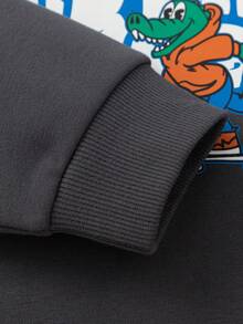 Balabala Tween Boy 2025 Fall New Graphic Print Sweatshirt - Dark Gray - View 5