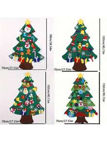 1 件，毛毡圣诞树套装，带装饰品和雪人降临节日历，适用于家庭壁挂毛毡圣诞工艺套件，圣诞节装饰派对用品礼物 - 彩色 - 查看 6