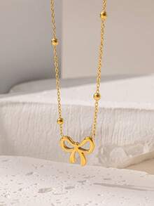 4pcs Elegant Bow Knot Jewelry Sets Women Fashion Gold Plated Earrings Necklace Bracelet Sets Birthday Party Vacation Accessories Gift For Girlfriend Lovers