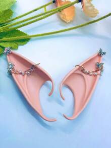 2 Stücke Ohrschmuck, mit Kunstperlen Halskette & Strass Schmetterling, lange & kurze Stile, geeignet für Festivals, Partys, Halloween, Weihnachten, Cosplay - Verschiedenfarbig - Übersicht 2