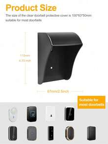 1pc Wireless Doorbell Button Waterproof Rain Cover, Black/Transparent Color Options, Windproof And Rainproof Protective Shell, Suitable For Doorbell Button, Doorbell, Doorbell Accessories, Doorbell Waterproof Cover