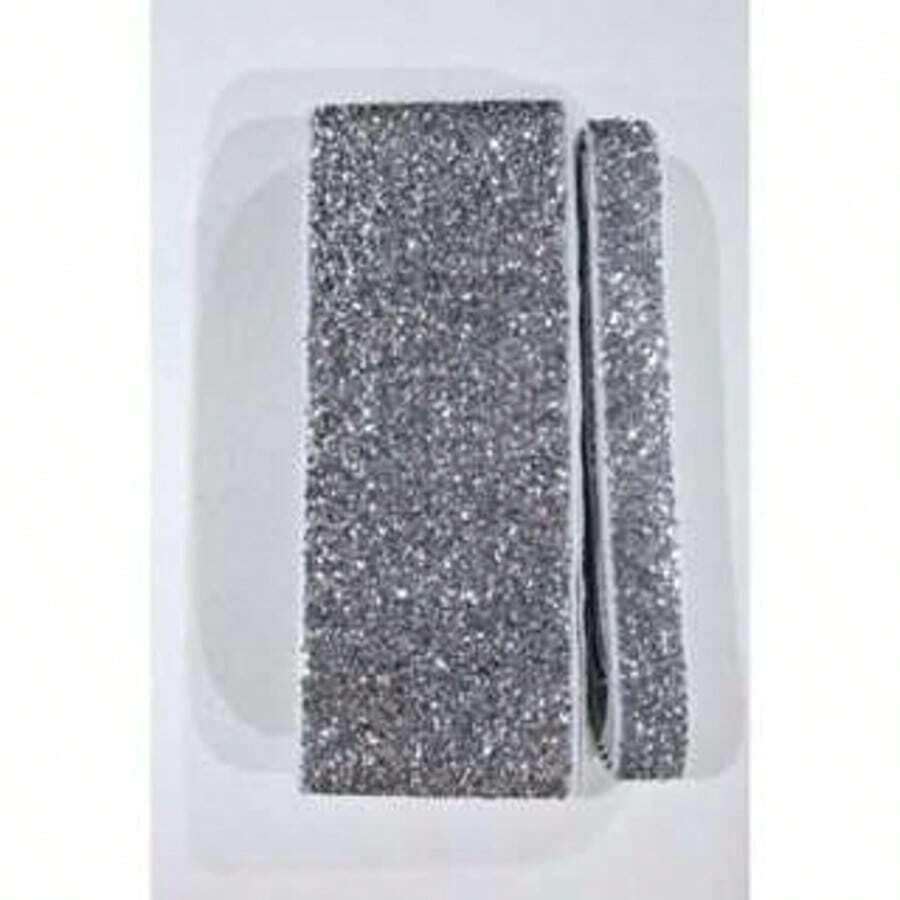 Sponged Velvet Ribbon Kit With Glitter - Silver Mod 2 - View 1