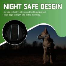 Soft Reflective Dog Muzzle, Suitable For Small To Medium Dogs For Day And Night Walking, Prevents Biting, Scavenging And Chewing, Allows Drinking And Breathing, Matching Size According To Dog Weight Or Mouth Circumference | Fashionable Dog Accessories | Practical Dog Muzzle | Gift For Dogs - Black - View 3
