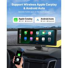 Wireless Car Stereo, 10-Inch HD Portable Radio Touch Screen With Apple CarPlay And Android Auto, CarPlay Screen With Front & Backup Cameras, Voice Control, Mirror Link, Bluetooth, GPS Navigation - 10-inch With Camera - View 2