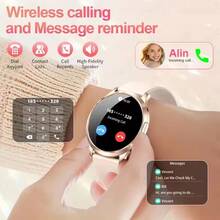 1pc Ladies Fashionable Luxury Smartwatch, 1.32inch HD AMOLED Screen Touch, 3D Curved Glass, 7.3mm Ultra Thin Alloy Body, Hidden Button Design, With HD Wireless Call, Receive Messages, Voice Assistant, DIY Watch Face, Music/Photograph Control, Multi Functional Smartwatch, Sleep Monitoring, Female Cycle Reminder, Fitness Tracker, Motion Track, Multi-Sport Modes Smart Watch Women, Compatible With Android IOS - Multicolor - View 5