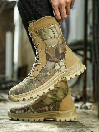 秋冬新款男士登山靴户外运动鞋徒步靴高帮纯色靴子轻便耐脏百搭情侣款