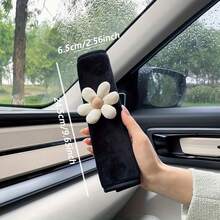 1pc Cute Floral Car Seat Belt Shoulder Pad - Women's Comfortable Polyester Seatbelt Cover