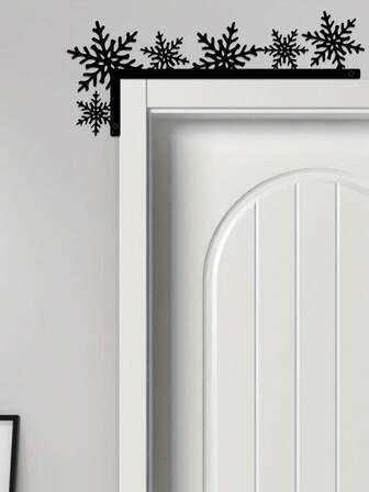 1pc Metal Snowflake Door Corner, Wall Decor, Bedroom Living Room Bathroom Door Frame Decoration, Artistic Style, Modern Christmas Decor, Wall-Mounted, Indoor Use, Holiday Decoration Home Decor Halloween Room Decor Halloween Decor Christmas Decorations Home Christmas Gifts Christmas Decor