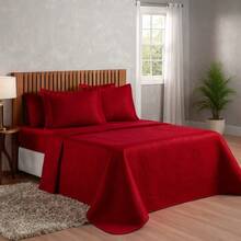 LuckBaby Quilted Bedspread For Double Bed, Single, 1 Piece - 紅色 - 查看 1