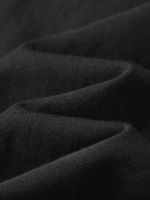 Camiseta suelta para hombres, de algodón puro, impresa, de manga corta, algodón peinado, transpirable, de ajuste holgado, no retiene el sudor, para uso diario. - Negro - Ver 4