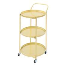 SENDERPICK Rolling Bar Cart Mobile Storage Cart Metal Frame Serving Cart For Kitchen Dining Room - Gold - View 8