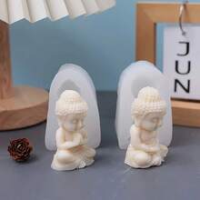 7.5厘米/2.95英寸 x 4.7厘米/1.85英寸佛像硅胶模具，适用于DIY蜡烛制作、工艺品制作、蜡模，材质：硅胶 - 彩色 - 查看 11