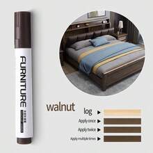 1pc Wood Grain 12-Piece Touch Up Markers, Repair Pens For Restoring Scratches & Chips On Hardwood Composite Flooring, Waterproof & Smudge-Proof Filler Pen, Scratch Repair Marker